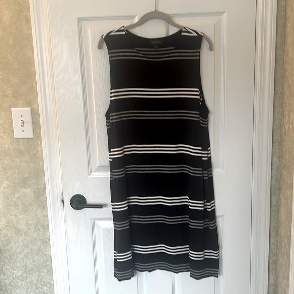 J. JILL Wearever Collection Travel dress XL black stripe